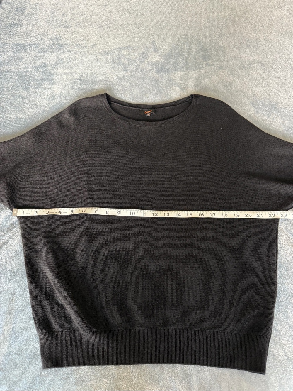 Quince Lightweight Cotton Cashmere Link-Stitch Black Dolman Sweater Size M - Picture 14 of 14